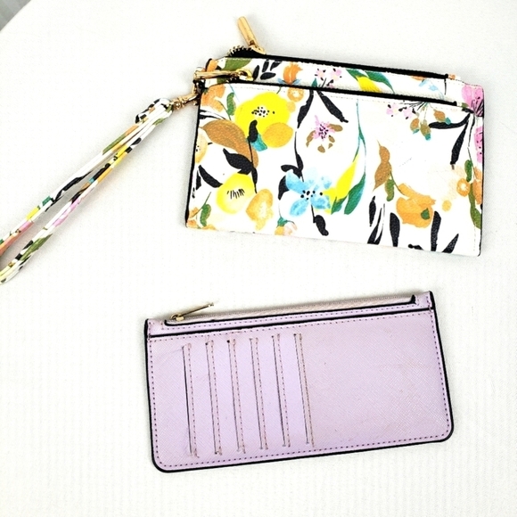 A New Day lot of 2 Purple and Floral Wallet/Wristlet - Picture 1 of 2